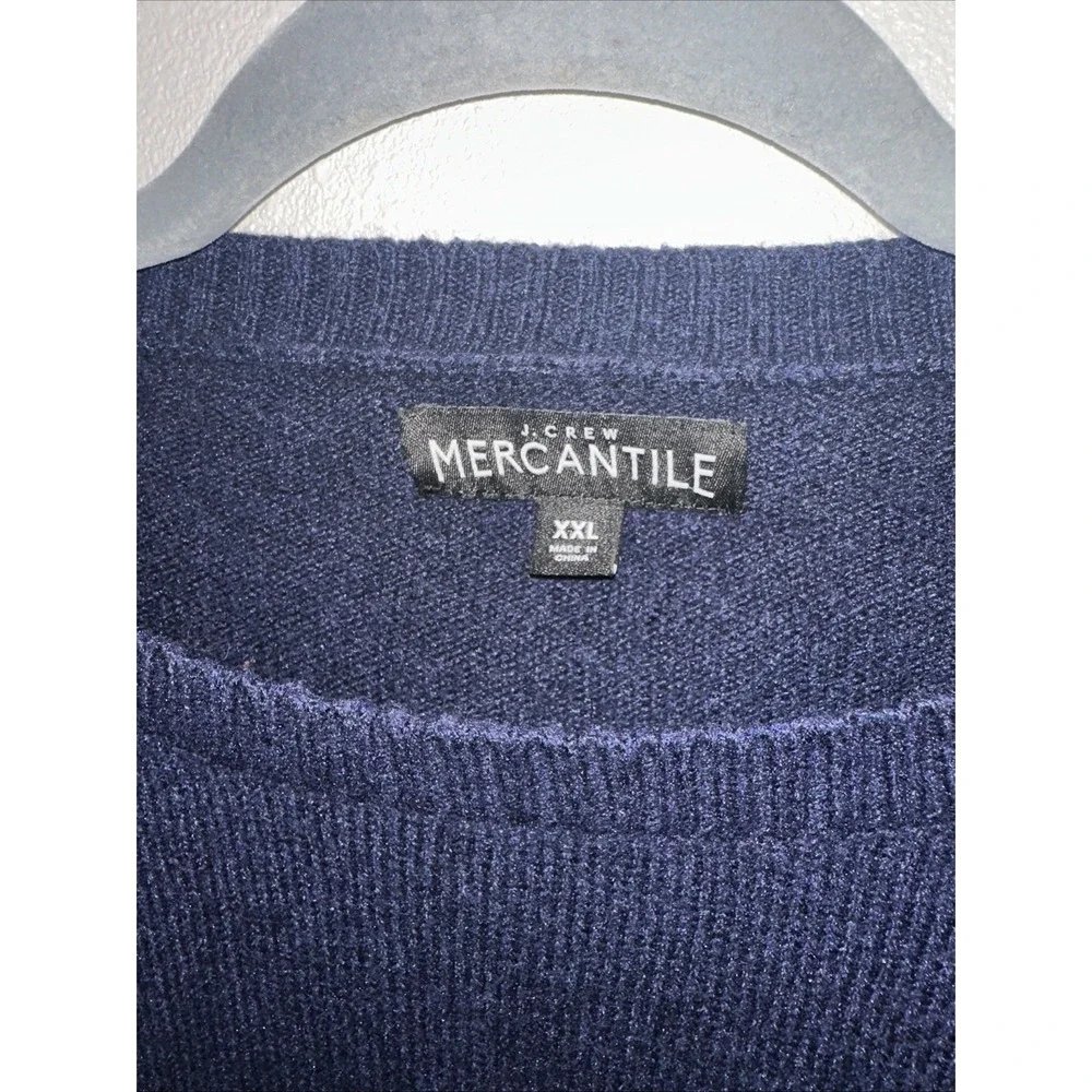 J. Crew Mercantile Men's Wool‎ Cotton Blend Sweater Navy Size XXL